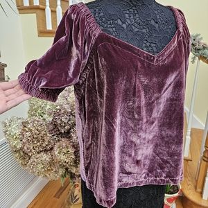 Burgundy Velvet Top